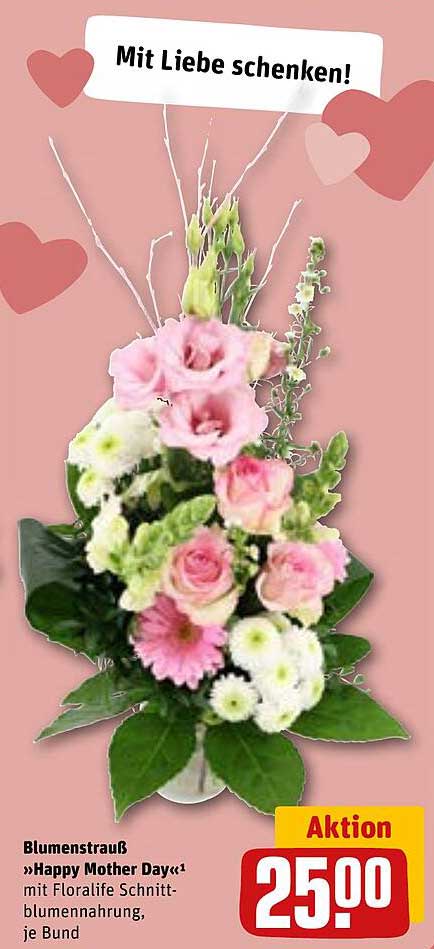Blumenstrauß „Happy Mother Day“ mit Floralife Schnittblumenahrung, je Bund