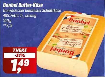 Bonbel Butter-Käse - französischer halbfester Schnittkäse