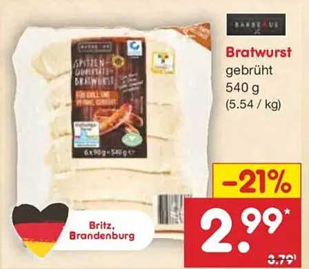 Bratwurst gebrüht 540 g