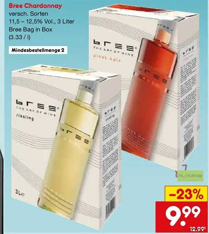 Bree Chardonnay 3 Liter Bag-in-Box - Verschiedene Sorten