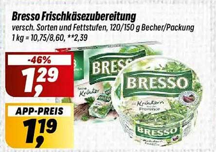Bresso Frischkäsezubereitung – Verschiedene Sorten und Fettstufen, 120/150 g Becher/Packung