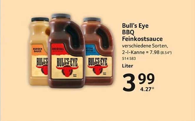 Bull's Eye BBQ Feinkostsauce - Verschiedene Sorten