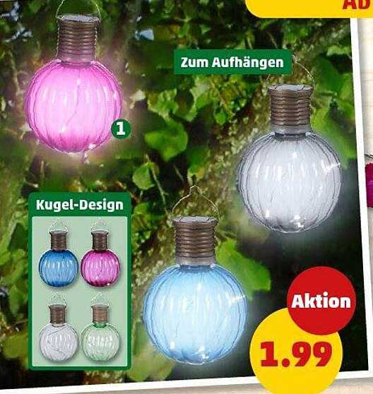 Bunte Gartenlichter im Kugel-Design zum Aufhängen