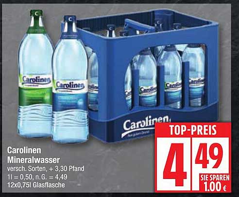 Carolinien Mineralwasser – 12x0,75l Glasflasche