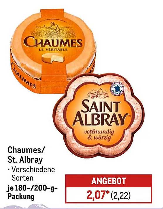 Chaumes/St. Albray - verschiedene Sorten je 180-/200-g-Packung