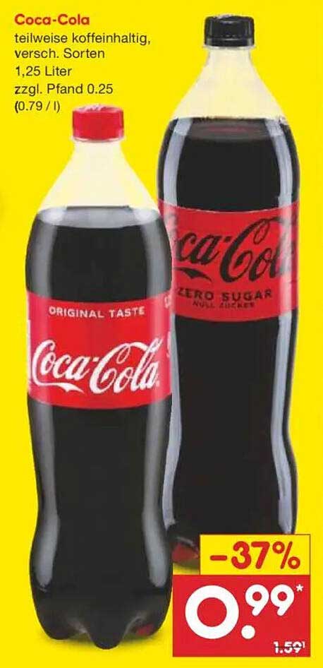Coca-Cola 1,25 Liter – verschiedene Sorten zum Sparpreis