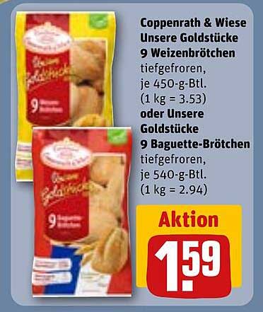 Coppenrath & Wiese Unsere Goldstücke 9 Weizenbrötchen oder 9 Baguette-Brötchen