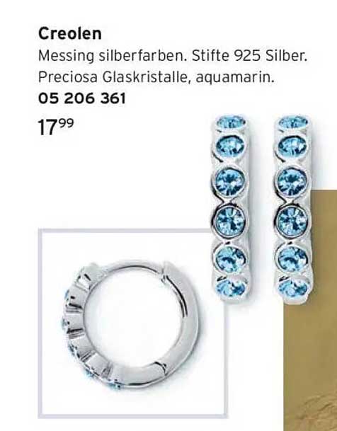 Creolen mit aquamarinfarbenen Glaskristallen - Eleganz für jeden Anlass