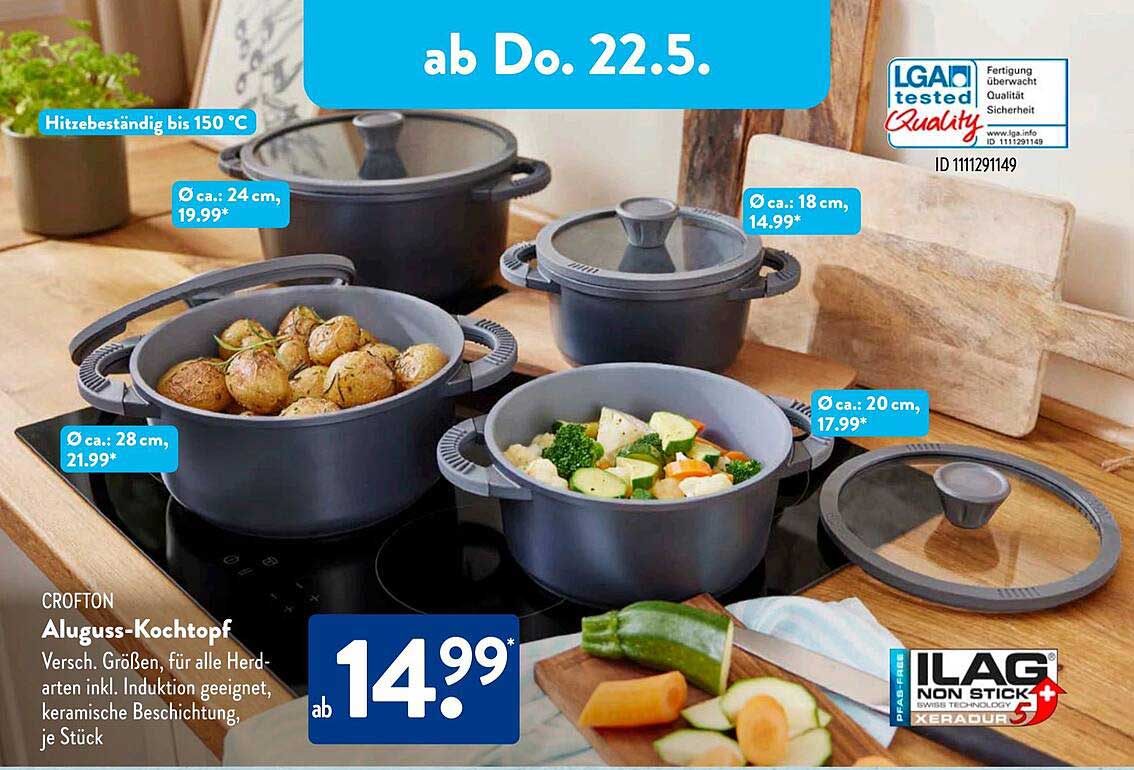 CROFTON Aluguss-Kochtopf - ab 14,99 €
