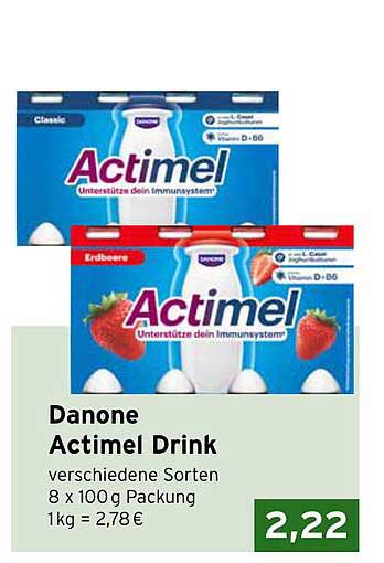 Danone Actimel Drink 8 x 100 g Packung