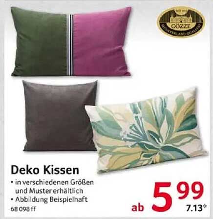 Deko Kissen in verschiedenen Größen und Mustern