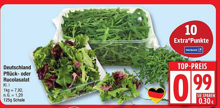 Deutschland Pflück- oder Rucolasalat 125g Schale