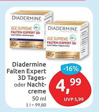 Diadermine Falten Expert 3D Tages- oder Nachtcreme 50 ml