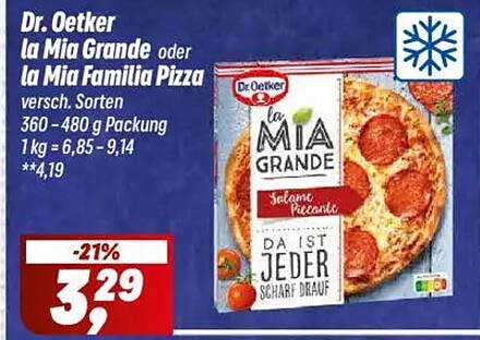 Dr. Oetker la Mia Grande oder la Mia Familia Pizza - verschiedene Sorten