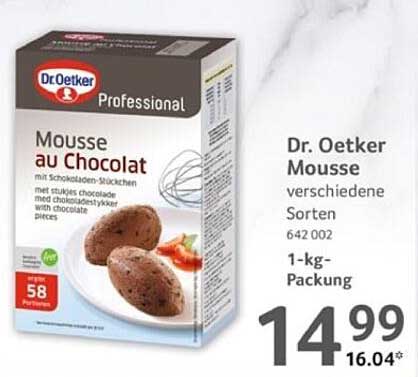 Dr. Oetker Mousse au Chocolat verschiedene Sorten 1-kg-Packung