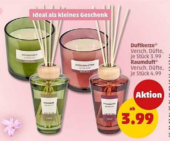 Duftkerze und Raumduft – Verschiedene Düfte ab 3,99 €