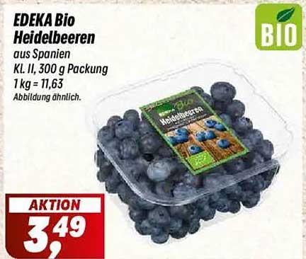 EDEKA Bio Heidelbeeren aus Spanien - Aktionspreis 3,49