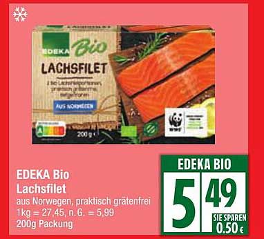 EDEKA Bio Lachsfilet aus Norwegen, 200g