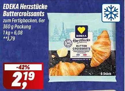 EDEKA Herzstücke Buttercroissants, 6er, 360 g
