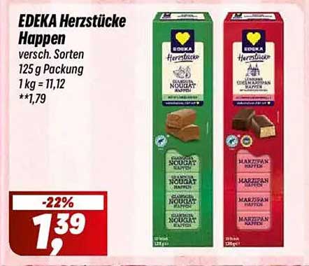 EDEKA Herzstücke Happen - versch. Sorten 125 g Packung