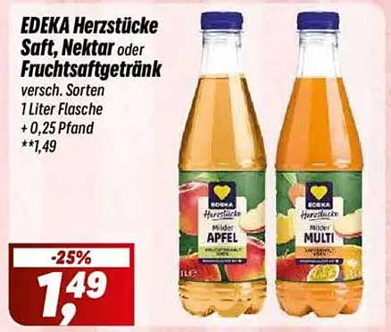EDEKA Herzstücke Saft, Nektar oder Fruchtsaftgetränk 1 Liter