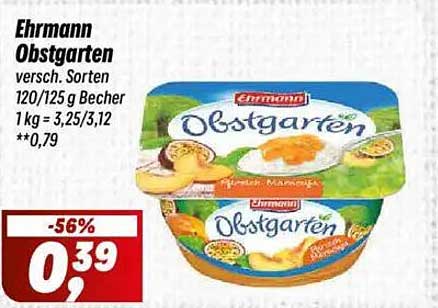 Ehrmann Obstgarten – Verschiedene Sorten 120/125 g Becher