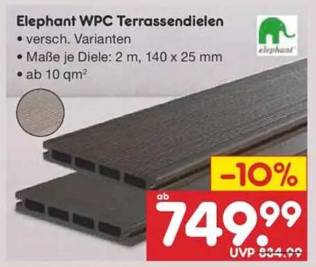 Elephant WPC Terrassendielen - Verschiedene Varianten bereits ab 7,49€