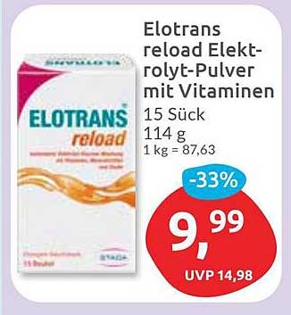 Elotrans reload Elektrolyt-Pulver mit Vitaminen - 15 Stück