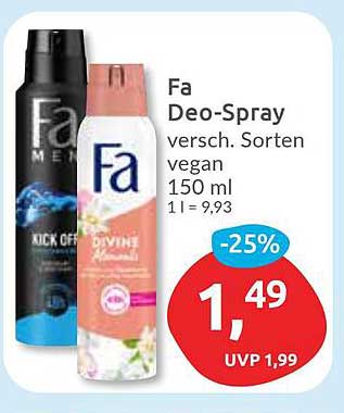 Fa Deo-Spray verschiedene Sorten vegan 150 ml