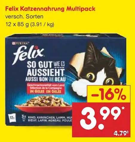 Felix Katzennahrung Multipack - Verschiedene Sorten
