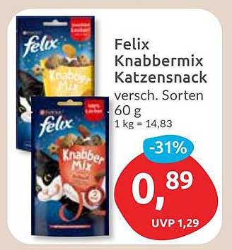 Felix Knabbermix Katzensnack 60 g – Jetzt zum Sparpreis!
