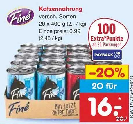 Fine Katzennahrung 20 x 400 g