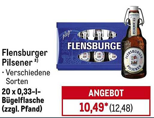 Flensburger Pilsener 20 x 0,33 l - Bügelflasche (zzgl. Pfand)
