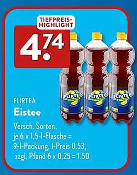 FLIRTEA Eistee, 6 x 1,5-Liter-Flasche