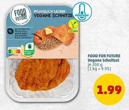 FOOD FOR FUTURE Vegane Schnitzel je 200 g