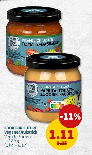 FOOD FOR FUTURE Veganer Aufstrich Versch. Sorten, je 180 g