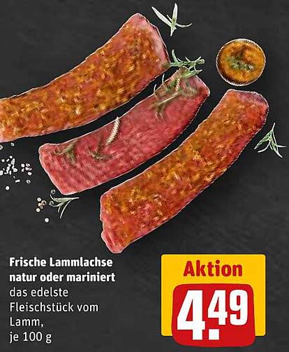 Frische Lammlachse natur oder mariniert