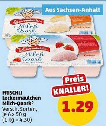 FRISCHLI Leckermaeulchen Milch-Quark 6 x 50 g