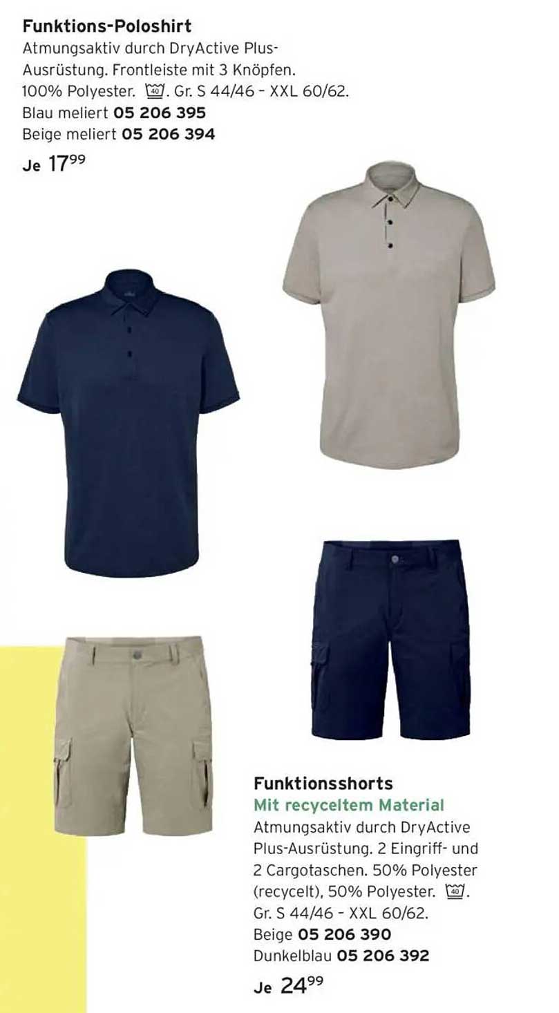 Funktions-Poloshirt und Funktionsshorts bei Tchibo
