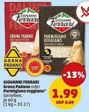 Giovanni Ferrari Grana Padano oder Parmigiano Reggiano, 60 g