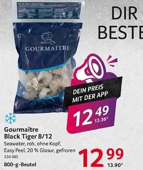 Gourmaître Black Tiger 8/12 - Seawater, roh, ohne Kopf