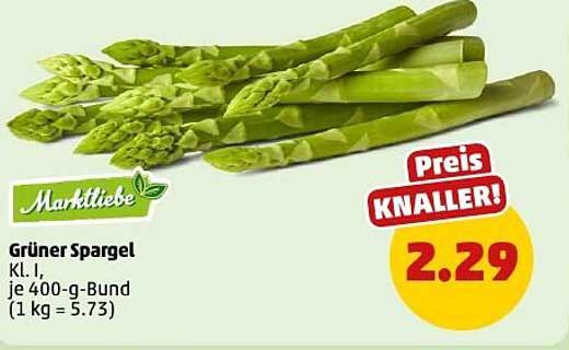 Grüner Spargel Kl. I, je 400-g-Bund