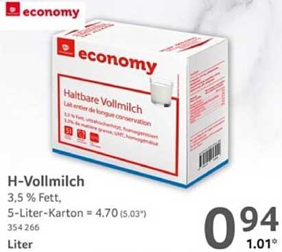 H-Vollmilch 3,5 % Fett - Economy