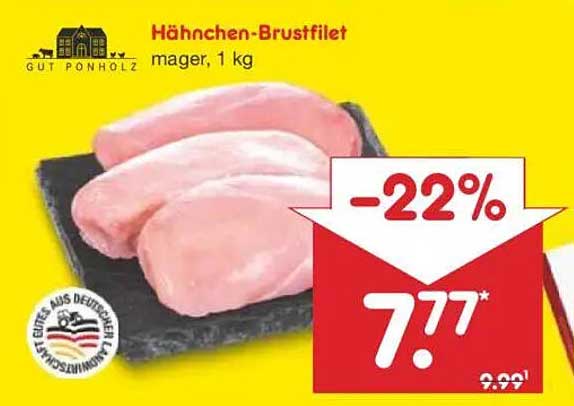 Hähnchen-Brustfilet, mager, 1 kg