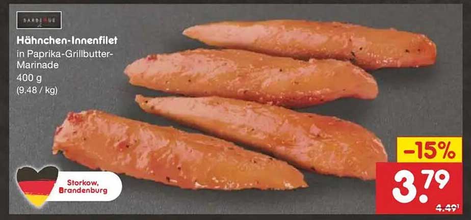 Hähnchen-Innenfilet in Paprika-Grillbutter-Marinade 400 g