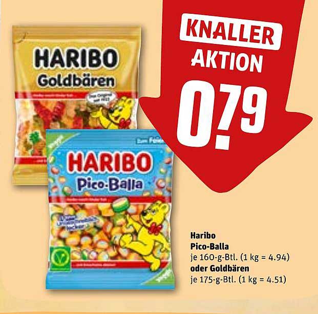 Haribo Pico-Balla oder Goldbären - 0,79 €