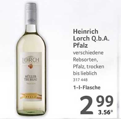 Heinrich Lorch Q.b.A. Pfalz - verschiedene Rebsorten, trocken bis lieblich