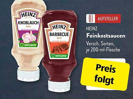 HEINZ Feinkostsaucen - Knoblauch & Barbecue, 200 ml