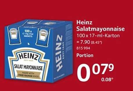 Heinz Salatmayonnaise 100x17-ml-Säckchen
