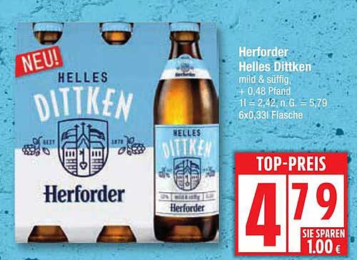 Herforder Helles Dittken 6x0,33L Flasche